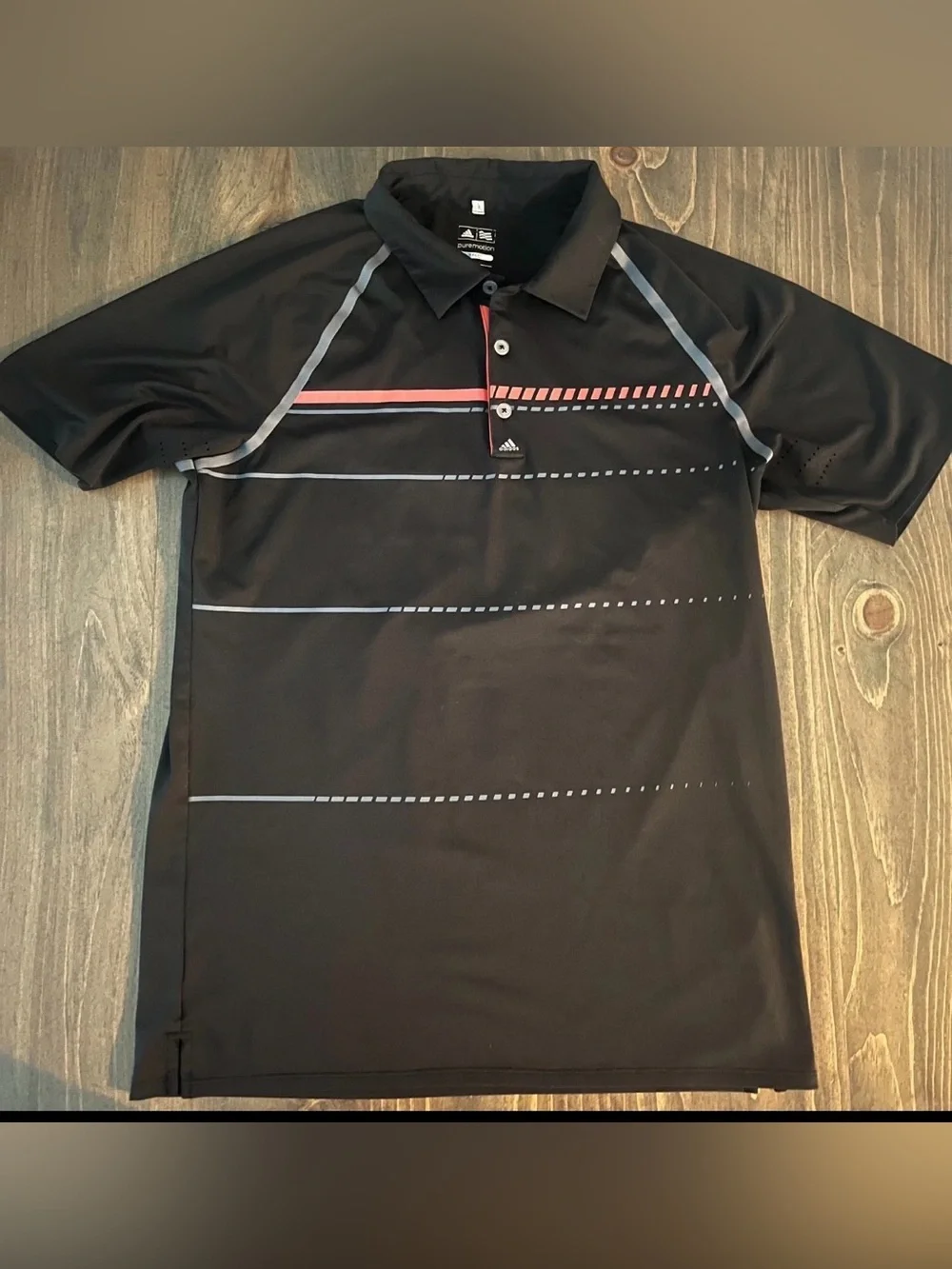Adidas Puremotion Cool Max Golf Polo Shirt Men's Medium Black  Vented